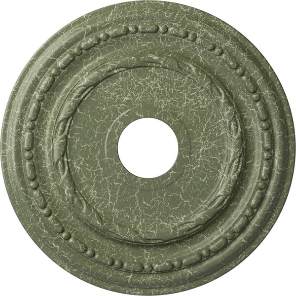Ekena Millwork Dublin Medallion (Canopies up to 5 1/8"), 17 7/8"OD x 3 5/8"ID x 1 1/4"P, Athenian Green Crackle CM17DUAGC - main